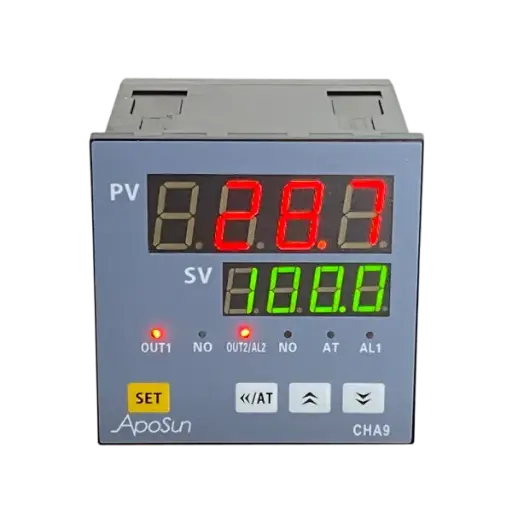 [CHA9-VRR] Aposun Temperature controller,  Size: 96×96mm, Input: PT100, Output: 0–10V analog output, Additional: 2 relay alarms, Power supply: 90–260V AC/DC [CHA9-VRR]