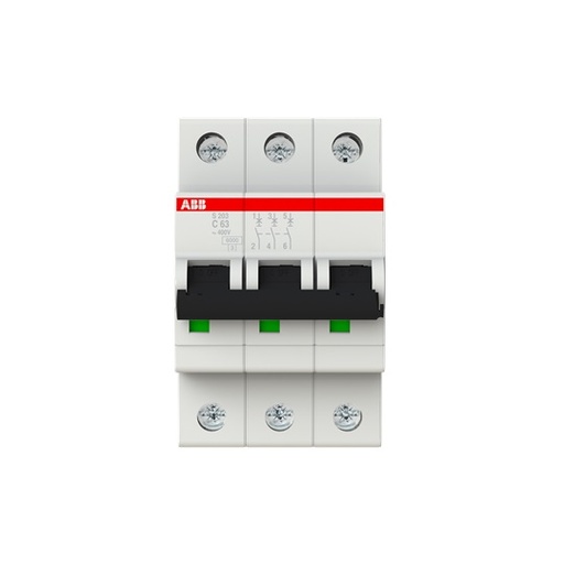 [2CDS253001R0634] ABB Miniature Circuit Breaker - S200 - 3P - 63 A - C [2CDS253001R0634]