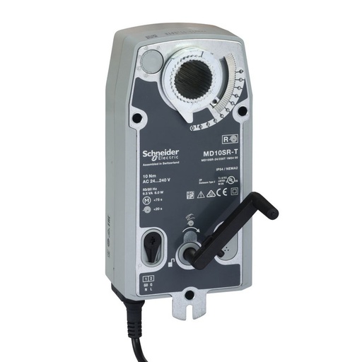 [MD10SR-24T] Schneider Actuator MD_ MD10-SR Damper Actuator, 2-Position or 3-Wire Floating, Spring Return, 24 Vac/dc, 1m Cable, 10 Nm, IP54_ [MD10SR-24T]