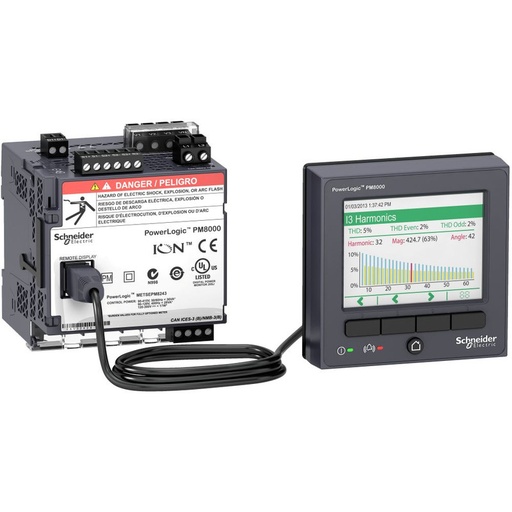 [METSEPM8244] Schneider Meter PM8000_ PowerLogic PM8000 - PM8244 DIN rail mount meter + Remote display - int. metering_ [METSEPM8244]