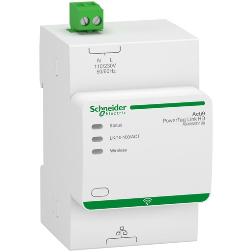 [A9XMWD100] Schneider Breaker Acti9 Smartlink SI D_ Acti9 PowerTag Link HD - Wireless to Modbus TCP/IP Concentrator_ [A9XMWD100]