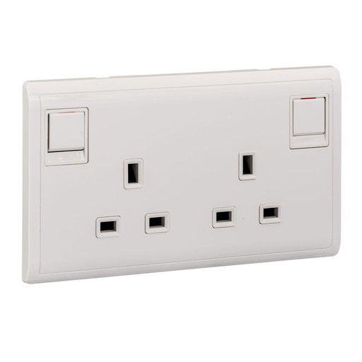 [E82T25] Schneider Switch Pieno_ 13A 250V 2Gang switched socket_ [E82T25]