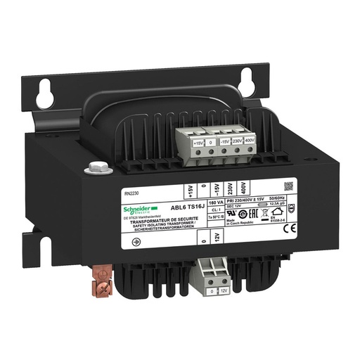 [ABL6TS16J] Schneider Transformer Phaseo ABT7, ABL6_ voltage transformer - 230..400 V - 1 x 12 V - 160 VA_ [ABL6TS16J]