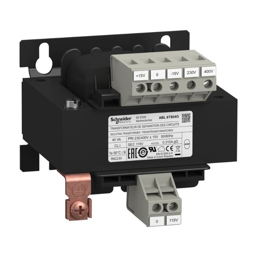 [ABL6TS04G] Schneider Transformer Phaseo ABT7, ABL6_ voltage transformer - 230..400 V - 1 x 115 V - 40 VA_ [ABL6TS04G]