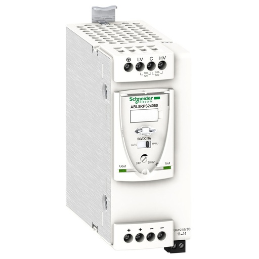[ABL8RPS24050] Schneider Power Supply Phaseo ABL7, ABL8_ regulated SMPS - 1 or 2-phase - 100..500 V - 24 V - 5 A_ [ABL8RPS24050]