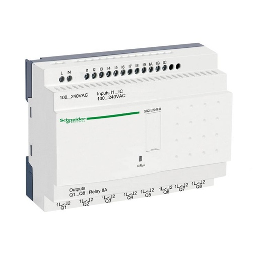 [SR2E201FU] Schneider PLC Zelio Logic_ compact smart relay Zelio Logic - 20 I O - 100..240 V AC - clock - no display_ [SR2E201FU]