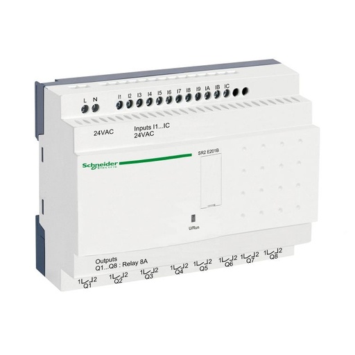[SR2E201B] Schneider PLC Zelio Logic_ compact smart relay Zelio Logic - 20 I O - 24 V AC - clock - no display_ [SR2E201B]