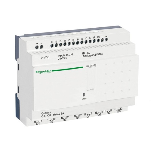 [SR2E201BD] Schneider PLC Zelio Logic_ compact smart relay Zelio Logic - 20 I O - 24 V DC - clock - no display_ [SR2E201BD]