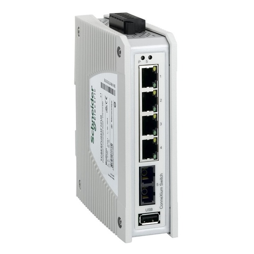 [TCSESPU053F1CU0] Schneider Ethernet Switch ConneXium_ ConneXium Premium Unmanaged Switch - 4 ports for copper + 1 ports for fiber optic multimode_ [TCSESPU053F1CU0]