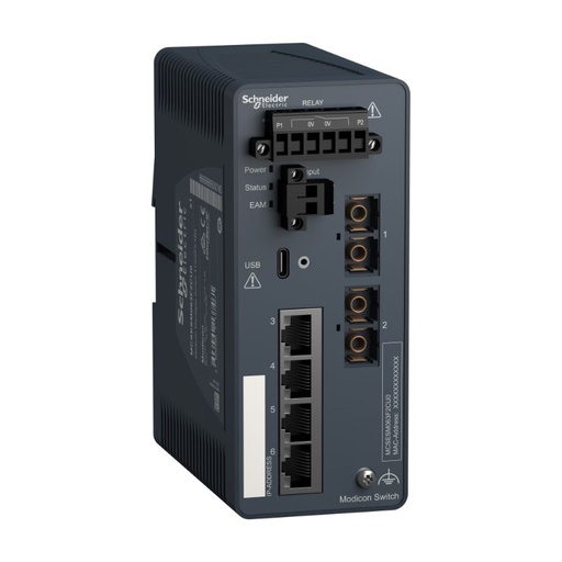 [MCSESM063F2CU0] Schneider Ethernet Switch ConneXium_ Modicon Managed Switch - 4 ports for copper + 2 ports for fiber optic multimode_ [MCSESM063F2CU0]