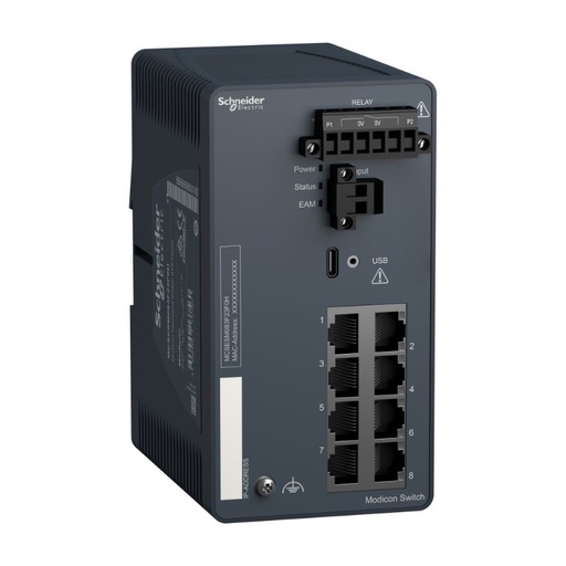 [MCSESM083F23F0H] Schneider Ethernet Switch ConneXium_ Modicon Managed Switch - 8 ports for copper - Harsh_ [MCSESM083F23F0H]
