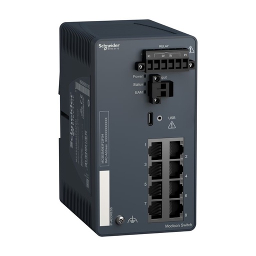 [MCSESM083F23F0H] Schneider Ethernet Switch ConneXium_ Modicon Managed Switch - 8 ports for copper - Harsh_ [MCSESM083F23F0H]