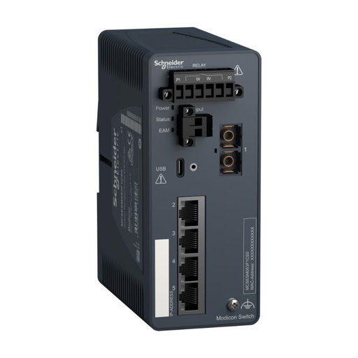 [MCSESM053F1CS0] Schneider Ethernet Switch ConneXium_ Modicon Managed Switch - 4 ports for copper + 1 port for fiber optic single-mode_ [MCSESM053F1CS0]