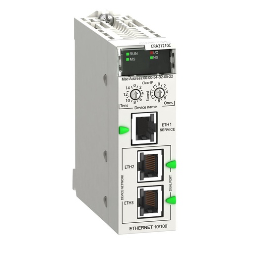 [BMXCRA31210C] Schneider PLC Modicon M340_ Coated Modicon X80 RIO Drop E/IP Performance - Service port - Advanced features_ [BMXCRA31210C]