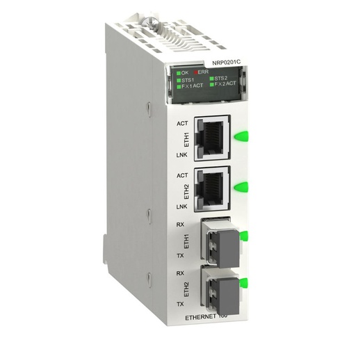 [BMXNRP0201C] Schneider PLC Modicon M340_ fiber converter SM/LC 2CH 100Mb - for severe environment_ [BMXNRP0201C]