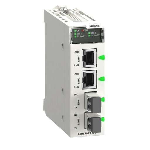 [BMXNRP0200] Schneider PLC Modicon M340_ Fiber Converter MM/LC 2CH 100Mb_ [BMXNRP0200]