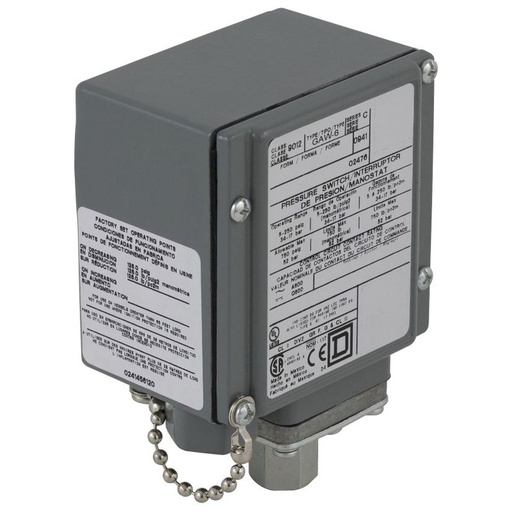 [9012GAW6] Schneider Sensors Nema Pressure Switches_ pressure switch 9012G - adjustable scale - 2 thresholds - 5.0 to 250 psig_ [9012GAW6]