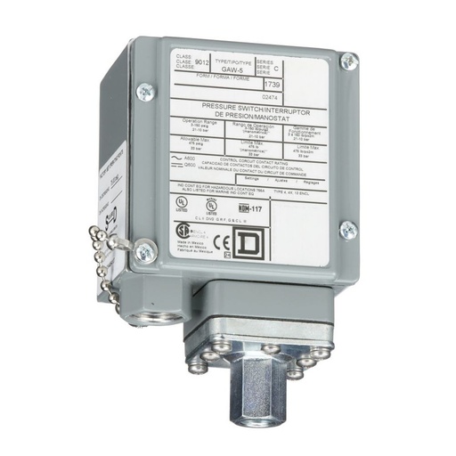 [9012GAW5] Schneider Sensors Nema Pressure Switches_ 9012G, pressure switch 9012 g, adjustable scale, 2 thresholds, 3.0 to 150 PSIG_ [9012GAW5]