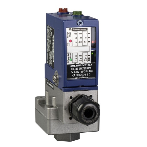 [XMLBM02V2S12EX] Schneider Sensors Nautilus - ATEX D_ vacuum switch XMLB - 1 bar - adjustable scale 2 thresholds - 1 C/O_ [XMLBM02V2S12EX]