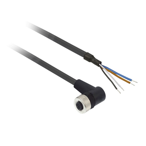 [XZCP1241L20] Schneider Sensors OsiSense XU_ pre-wired connectors XZ - elbowed female - M12 - 4 pins - cable PUR 20m_ [XZCP1241L20]