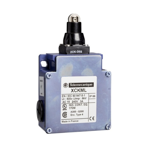 [XCKML102H29] Schneider Sensors OsiSense XC Standard_ limit switch XCKML - steel roller plunger - 2x(1NC+1NO) - snap action - M20_ [XCKML102H29]