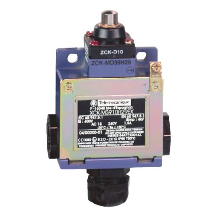 [XCKM3910H29EX] Schneider Sensors Osiswitch - ATEX D_ Limit switch, Limit switches XC Standard, XCKM, plunger, 2NC + NO, ATEX/IECEx_ [XCKM3910H29EX]