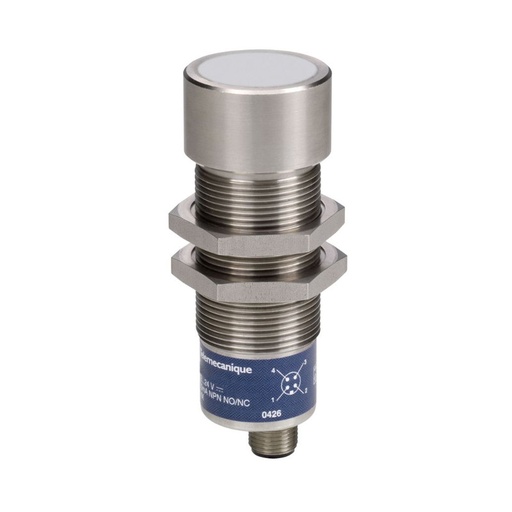 [XX630S1PCM12] Schneider Sensors OsiSense XX_ ultrasonic sensor - M30 stainless steel - diffuse - Sn 1m - 1NO+1NC - M12_ [XX630S1PCM12]