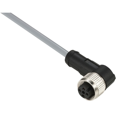 [XZCPV1241L5] Schneider Sensors OsiSense XM_ Pre wired connectors XZ, elbowed female, M12, 4 pins, cable PVC 5 m_ [XZCPV1241L5]