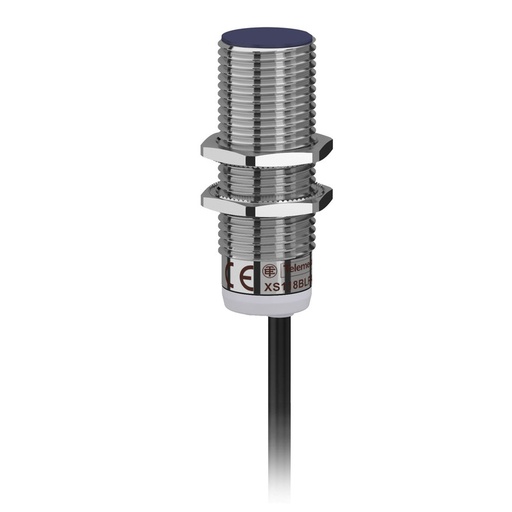 [XS118BLPAL2] Schneider Sensors Osisense XS & XT_ Inductive proximity sensors XS, inductive sensor XS1 M18, L53mm, brass, Sn5mm, 12...24 VDC, cable 2 m_ [XS118BLPAL2]