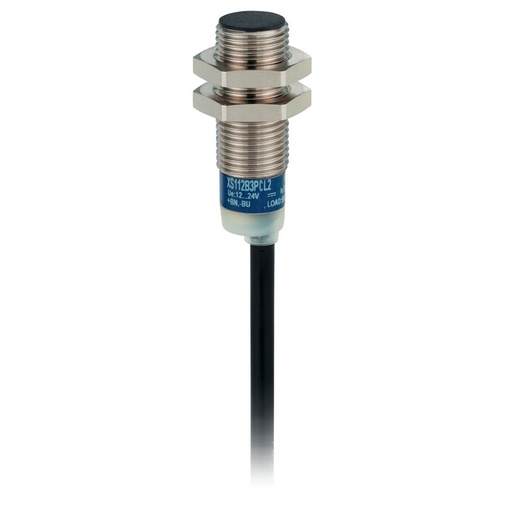 [XS112B3PCL2] Schneider Sensors Osisense XS & XT_ Inductive proximity sensors XS, inductive sensor XS1 M12, PNP NO&NC, Flush, Sn4mm, 12...24 VDC, cable 2 m_ [XS112B3PCL2]