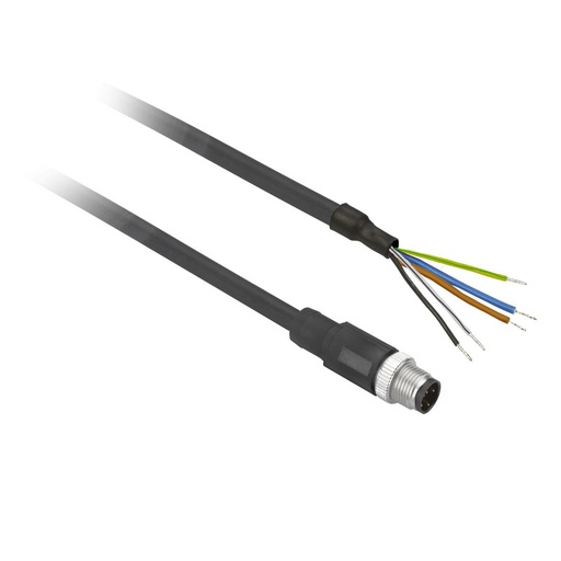 [XZCP1541L2] Schneider Sensors Osisense XS & XT_ Pre wired connectors XZ, straight male, M12, 4 pins, cable PUR 2 m_ [XZCP1541L2]