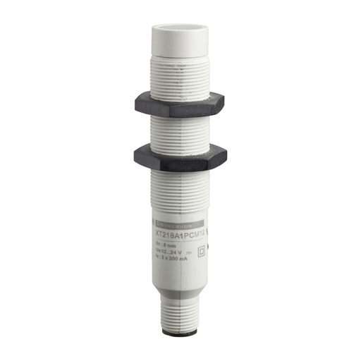 [XT218A1PCM12] Schneider Sensors Osisense XS & XT_ capacitive sensor - XT1 - cylindrical M18 - plastic - Sn 8 mm - 12..24 V DC_ [XT218A1PCM12]