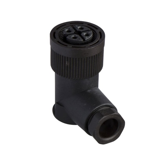 [XZCC18FCP40B] Schneider Sensors Osisense XS & XT_ female, M18, 4-pin, elbowed connector - cable gland Pg 9_ [XZCC18FCP40B]
