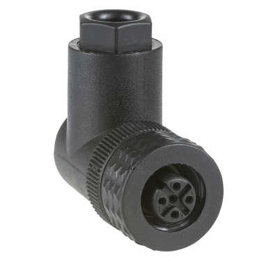 [XZCC12FCP40B] Schneider Sensors OsiSense XU_ female, M12, 4-pin, elbowed connector - cable gland Pg 7_ [XZCC12FCP40B]