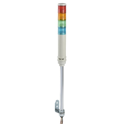 [XVC4B45S] Schneider Signaling Harmony XVB_ Harmony XVC, Monolithic precabled tower light, plastic, red orange green blue, Ø40, tube mounting, steady or flashing, buzzer, IP23, 24 V AC/DC_ [XVC4B45S]