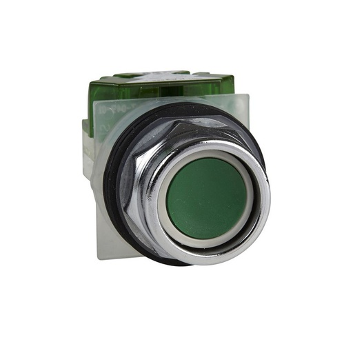 [9001KR2GH5] Schneider Signaling Harmony 9001K_ Harmony 9001K, push-button, metal, recessed, green, 30mm, spring return, 1 NO_ [9001KR2GH5]