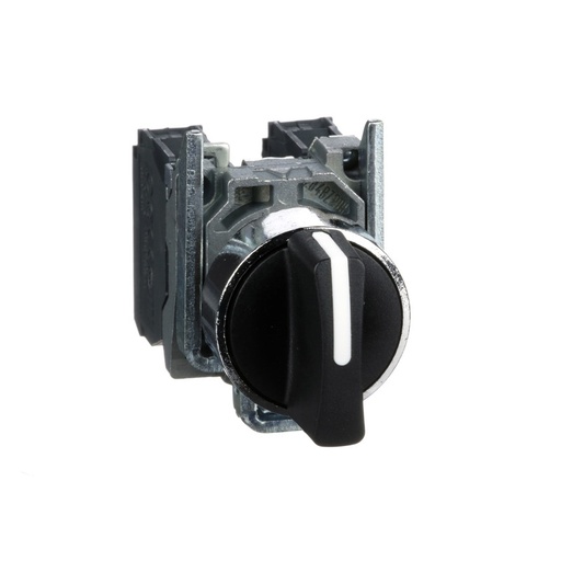 [XB4BD33] Schneider Signaling Harmony XB4_ Selector switch, metal, black, Ø22, 3 positions, stay put, 2 NO_ [XB4BD33]