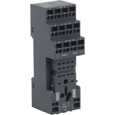 [RXZE2S114S] Schneider Signaling Zelio Relay_ socket RXZ - separate contact- 12/6 A - < 250 V - Push and Stay - for RXM2/RXM4_ [RXZE2S114S]