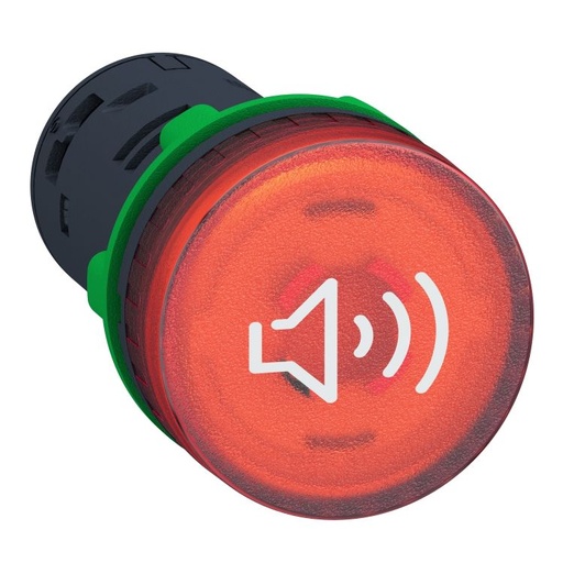 [XB5KS2M4] Schneider Signaling Harmony XB5_ Harmony XB5, Illuminated buzzer, plastic, red, Ø22, continuous or intermittent tone, 230…240 V AC_ [XB5KS2M4]