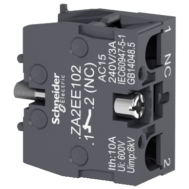 [S07427] Schneider Signaling Harmony Easy XA2E_ Single contact block for head Ø22, 1 NC_ [ZA2EE102]