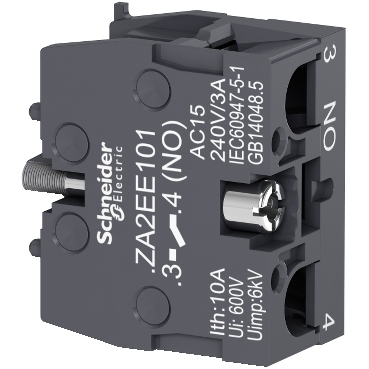 [ZA2EE101] Schneider Signaling Harmony Easy XA2E_ Single contact block for head Ø22, 1 NO_ [ZA2EE101]