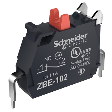 [ZBE102N] Schneider Signaling Harmony XB4_ single contact block - 1 NC - captive screw clamp terminals - XB5_ [ZBE102N]