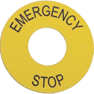 [ZB2BY9330] Schneider Signaling XB2B, XA2B_ legend - Ø 22 - Ø 60 mm - EMERGENCY STOP_ [ZB2BY9330]