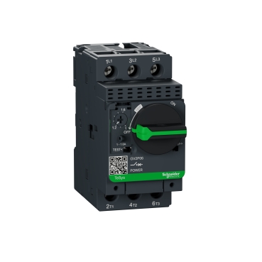 [GV2P06] Schneider Breaker TeSys Deca_ Motor circuit breaker, TeSys GV2, 3P, 1-1.6 A, thermal magnetic, screw clamp terminals_ [GV2P06]