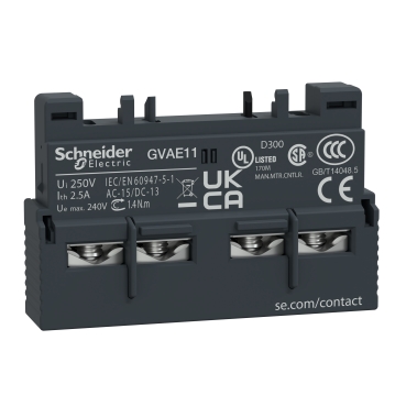 [GVAE11] Schneider Breaker TeSys GV2_ TeSys GV2 & GV3 - auxiliary contact - 1 NO + 1 NC_ [GVAE11]